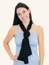 Front view of nursing cover in black