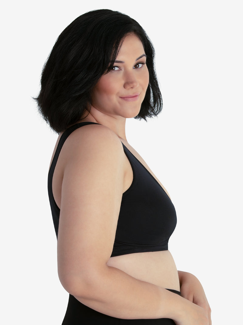 The Laurel - Seamless Comfort Front-Closure Bra - Black Onyx,M