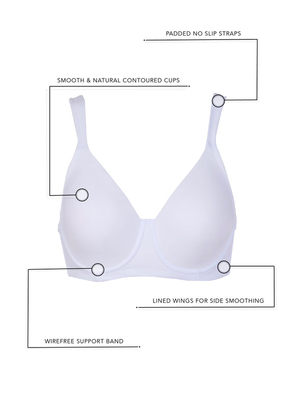 The Brigitte Full Coverage - Padded Wirefree T-Shirt Bra - Lipstick Red,36A