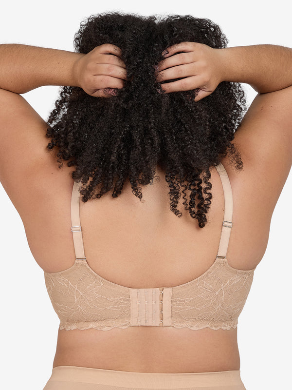 The Chloe – Lace Band Molded Underwire T-Shirt Bra - Sand,38A