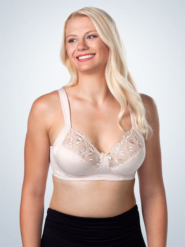 The Jayne - Lace Half-Cup Wirefree Bra – Leading Lady Inc.