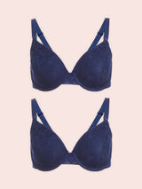 The Paulette - Underwire Allover Lace Nursing Bra 2-Pack - Sapphire - 2PK,34B