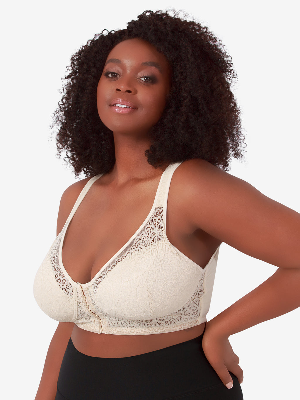 The Lora - Back Smoothing Lace Front-Closure Bra – Leading Lady Inc.