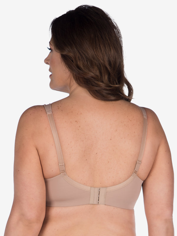 Back view of classic underwire t-shirt bra in warm taupe