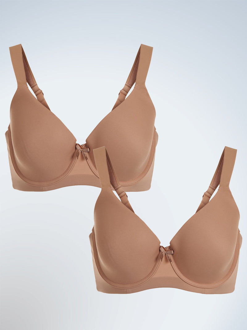 The Brigitte Classic Underwire - Padded T-Shirt Bra | 5224 2-Pack | Warm Taupe