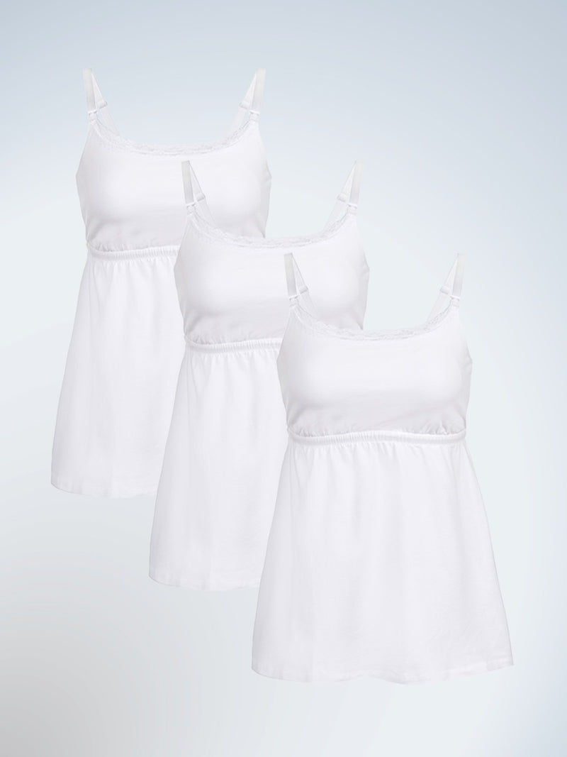 Loving Moments Nursing Cami with Lace 3-Pack
