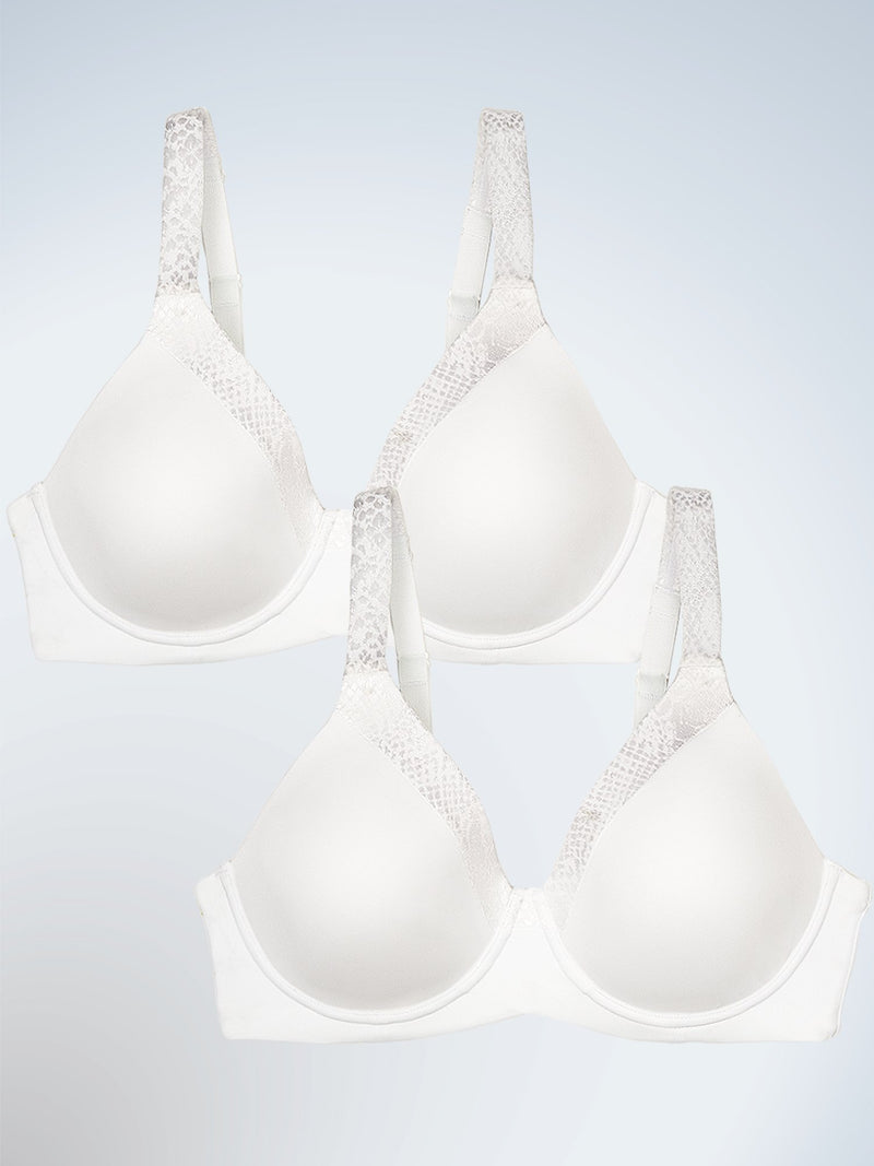 The Brigitte Luxe Underwire - Full Figure T-Shirt Bra | 5210 2-Pack | White